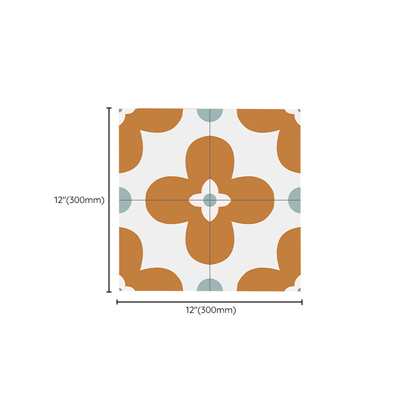 Avtoit | Square Inner Layer Vinyl Flooring Flower Pattern Peel and Stick Waterproof Vinyl Flooring