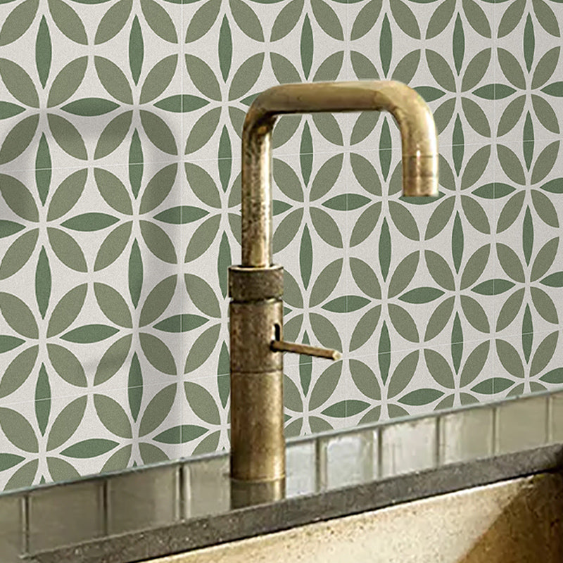 Avtoit | Indoor Vinyl Tiles Floral Pattern Peel and Stick Waterproof Square Vinyl Tile