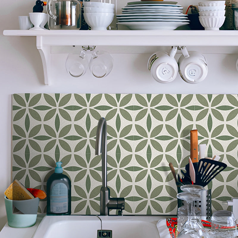 Avtoit | Indoor Vinyl Tiles Floral Pattern Peel and Stick Waterproof Square Vinyl Tile