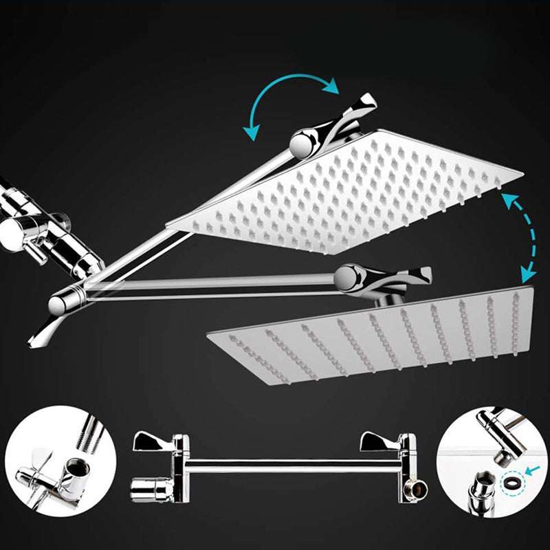 Avtoit | Silver Dual Shower Head 3 Settings Medium Flow Wall Mounted Shower Head