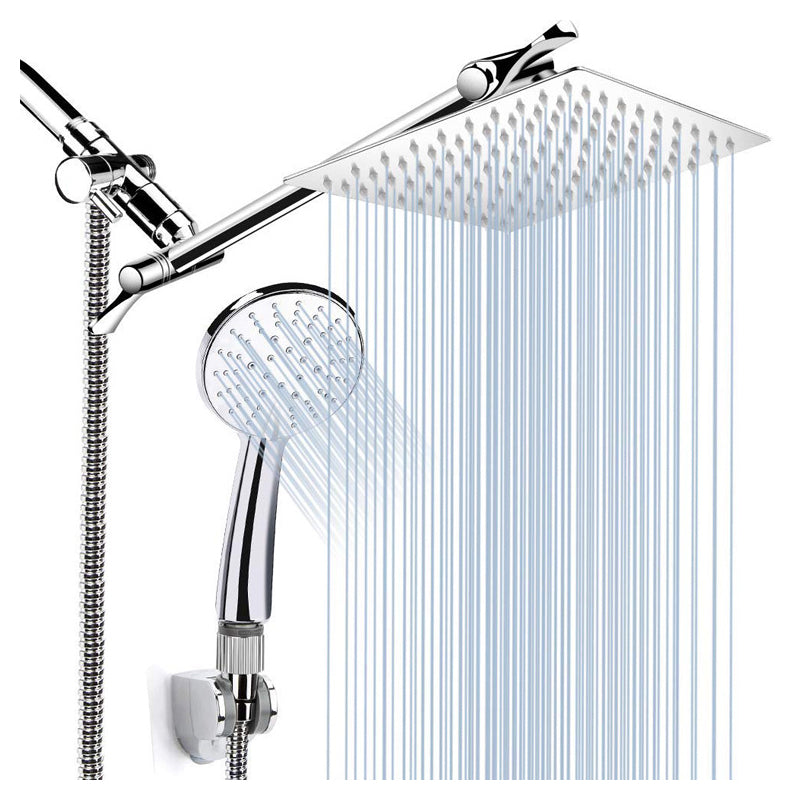 Avtoit | Silver Dual Shower Head 3 Settings Medium Flow Wall Mounted Shower Head