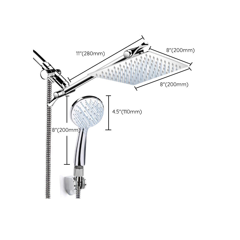 Avtoit | Silver Dual Shower Head 3 Settings Medium Flow Wall Mounted Shower Head