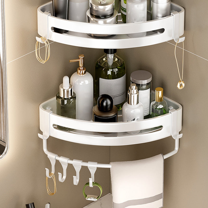 Avtoit | Modern white finish bathroom shelf rectangular & triangular bathroom hardware set