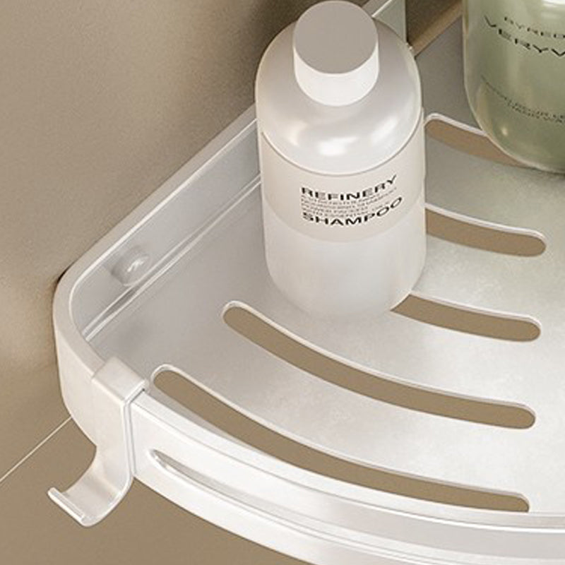 Avtoit | Modern white finish bathroom shelf rectangular & triangular bathroom hardware set