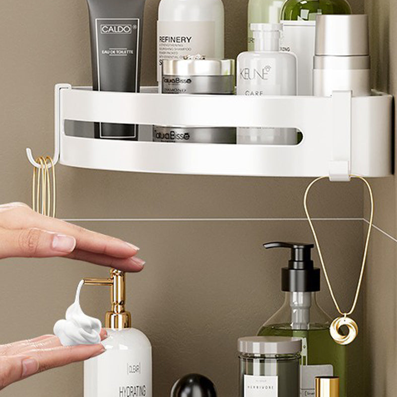 Avtoit | Modern white finish bathroom shelf rectangular & triangular bathroom hardware set