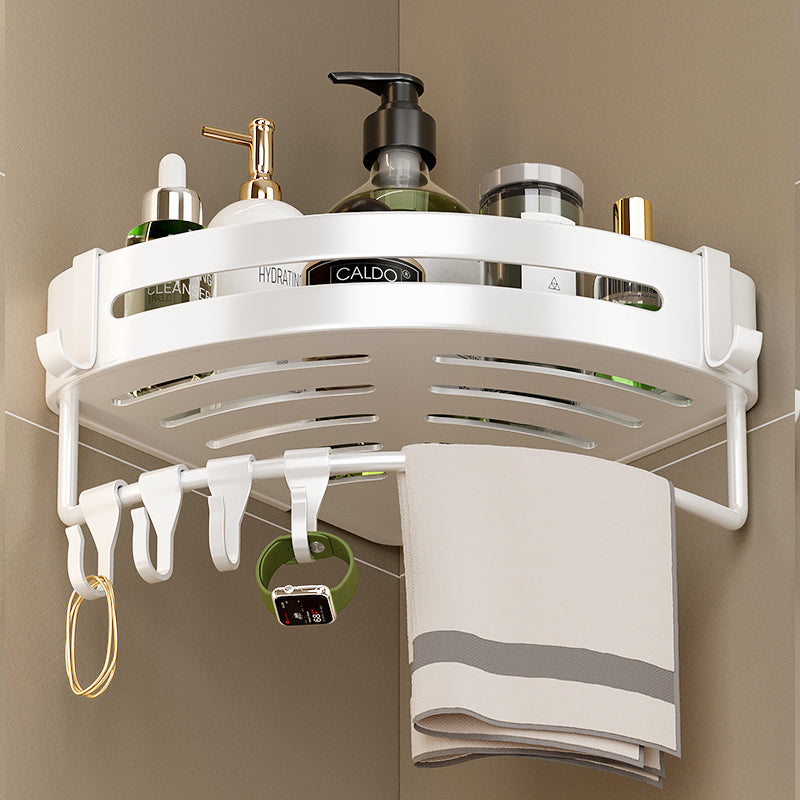 Avtoit | Modern white finish bathroom shelf rectangular & triangular bathroom hardware set