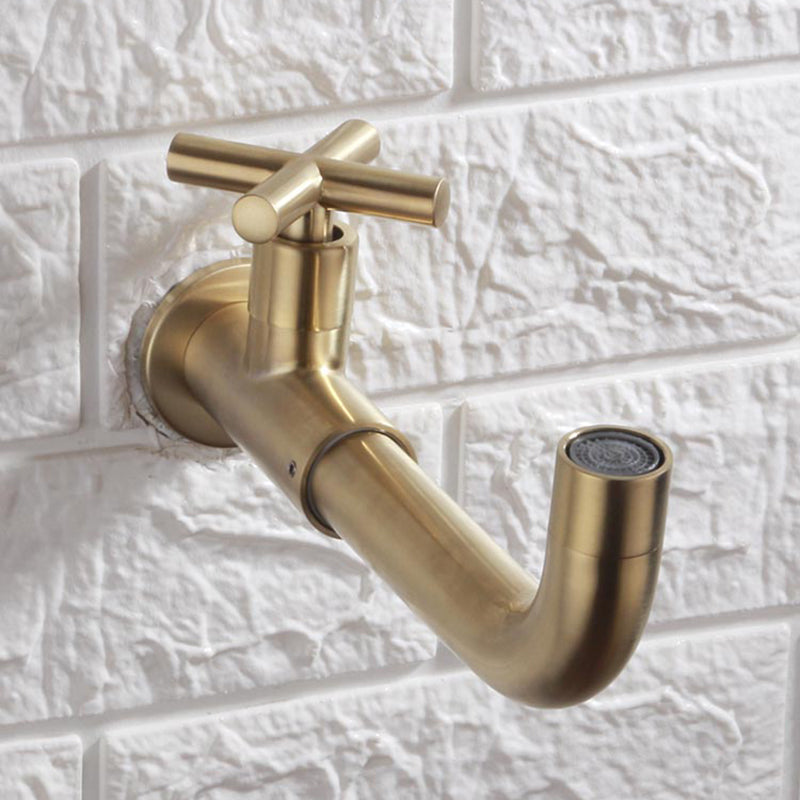 Avtoit | Contemporary Wall-Mounted Bathroom Faucet Cross Handles Stainless Steel Faucet