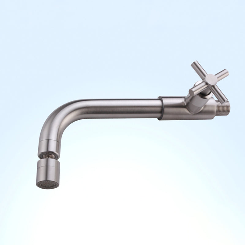 Avtoit | Contemporary Wall-Mounted Bathroom Faucet Cross Handles Stainless Steel Faucet