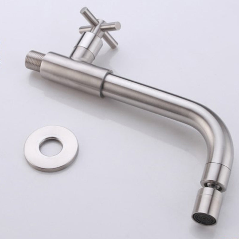 Avtoit | Contemporary Wall-Mounted Bathroom Faucet Cross Handles Stainless Steel Faucet