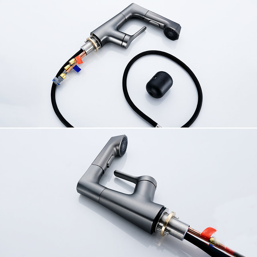 Avtoit | Contemporary Sink Faucet Plian Low Arc Brass Centerset Sink Faucet