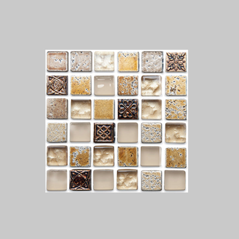 Avtoit | Plastic Self-Adhesive Tiles Mosaic Tiles Grid Square Waterproof Self-Adhesive Tile Pack of 12