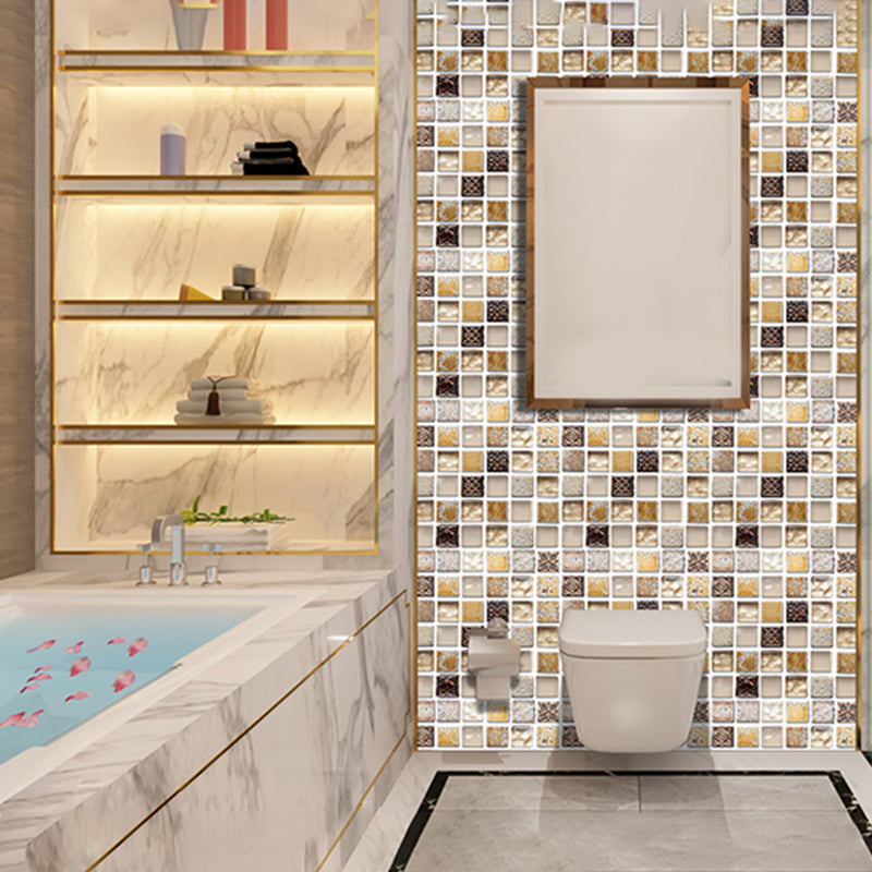 Avtoit | Plastic Self-Adhesive Tiles Mosaic Tiles Grid Square Waterproof Self-Adhesive Tile Pack of 12