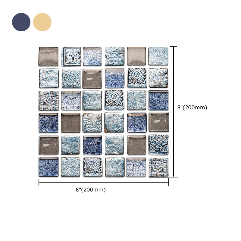 Avtoit | Plastic Self-Adhesive Tiles Mosaic Tiles Grid Square Waterproof Self-Adhesive Tile Pack of 12