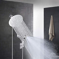 Avtoit | Round Dual Shower Head Stainless Steel 5 Spray Patterns Wall Mounted Shower Head