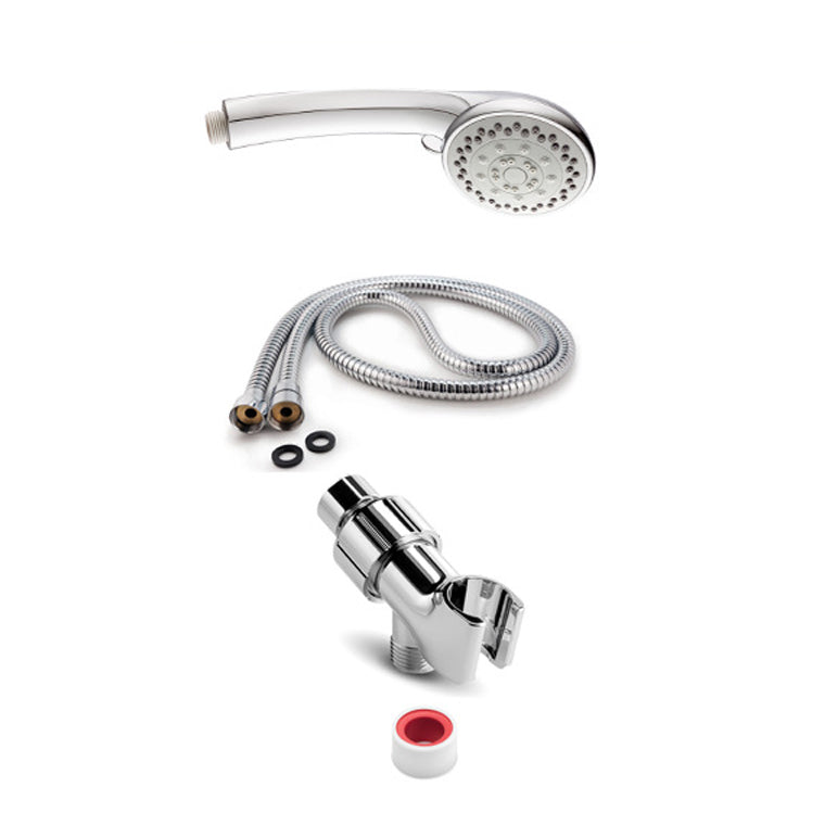 Avtoit | Round Handheld Showerhead in Silver Leak-Resistant Wall-Mounted Showerhead