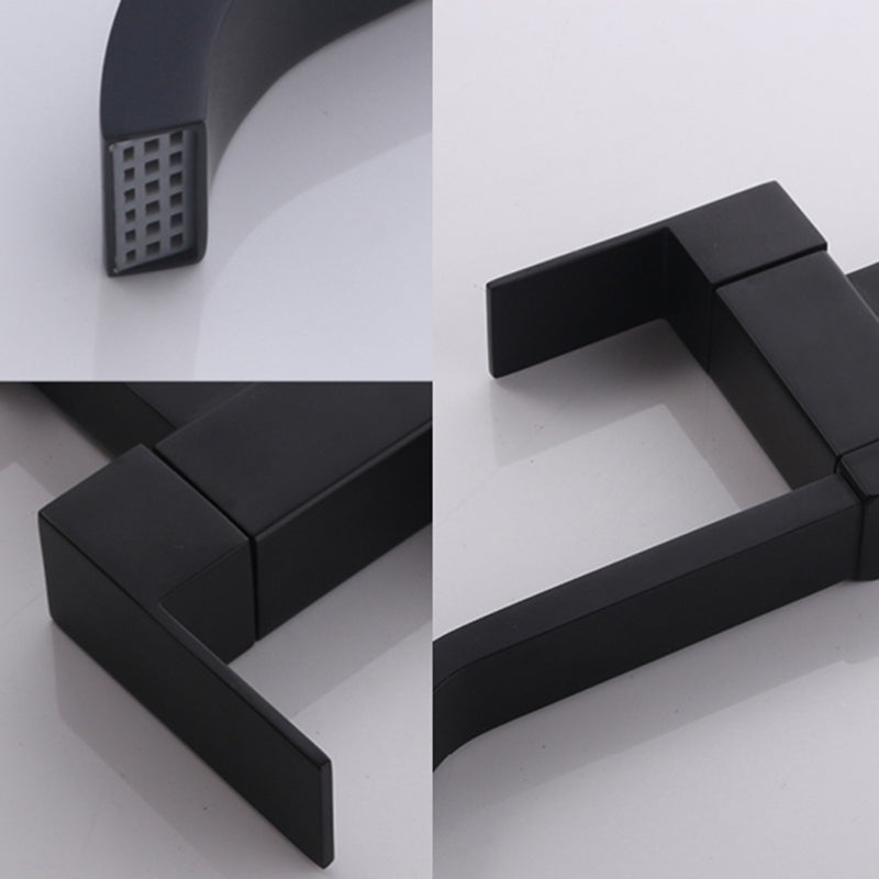 Avtoit | Contemporary Wall Mounted Bathroom Faucet Lever Handles Low Arc Swivel Brass Faucet