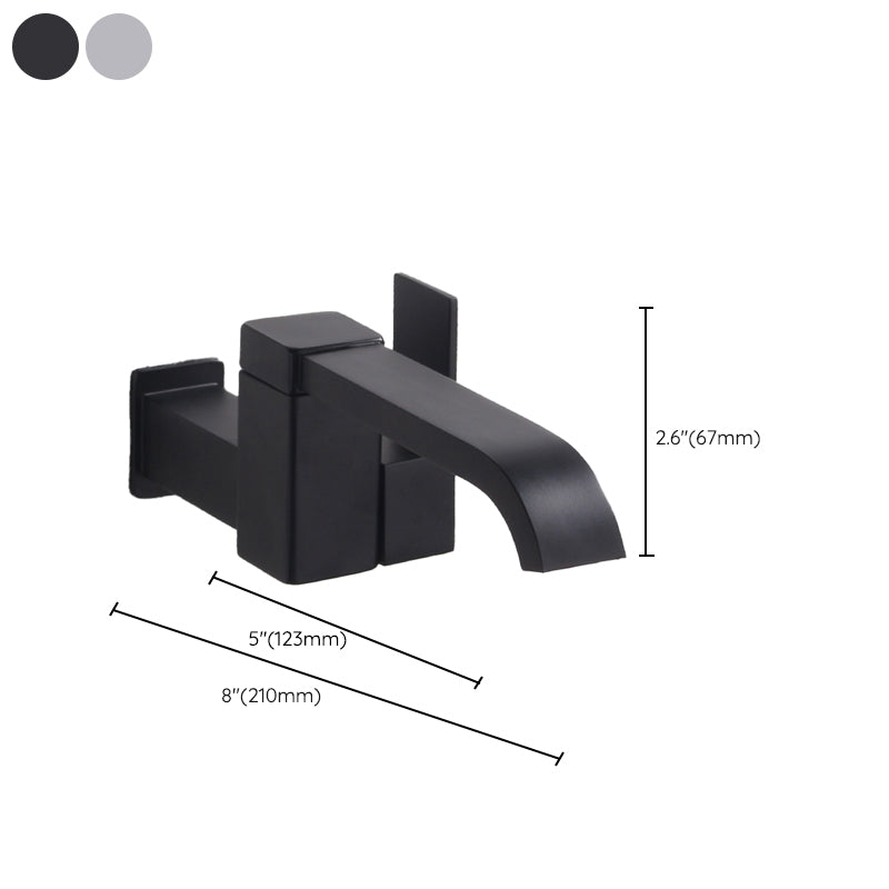 Avtoit | Contemporary Wall Mounted Bathroom Faucet Lever Handles Low Arc Swivel Brass Faucet