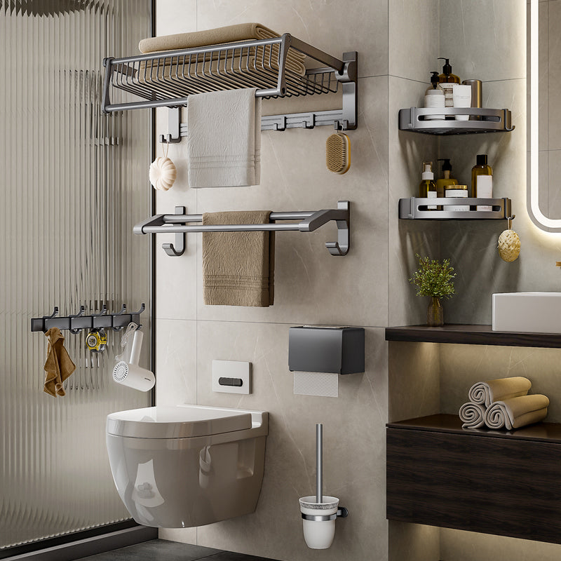 Avtoit | Modern Gray Bathroom Set Paper Holder Bathroom Shelf Bathroom Hardware Set