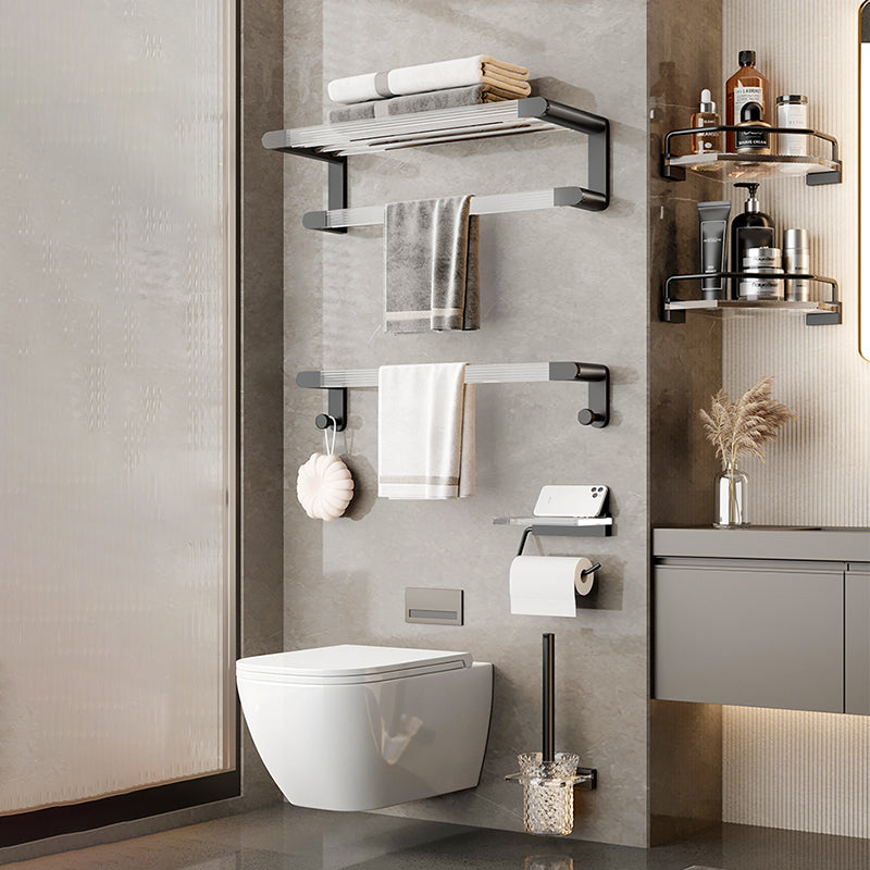 Avtoit | Black Bathroom Set Metallic & Acrylic Bathroom Accessories Set made of Stainless Steel Aluminium