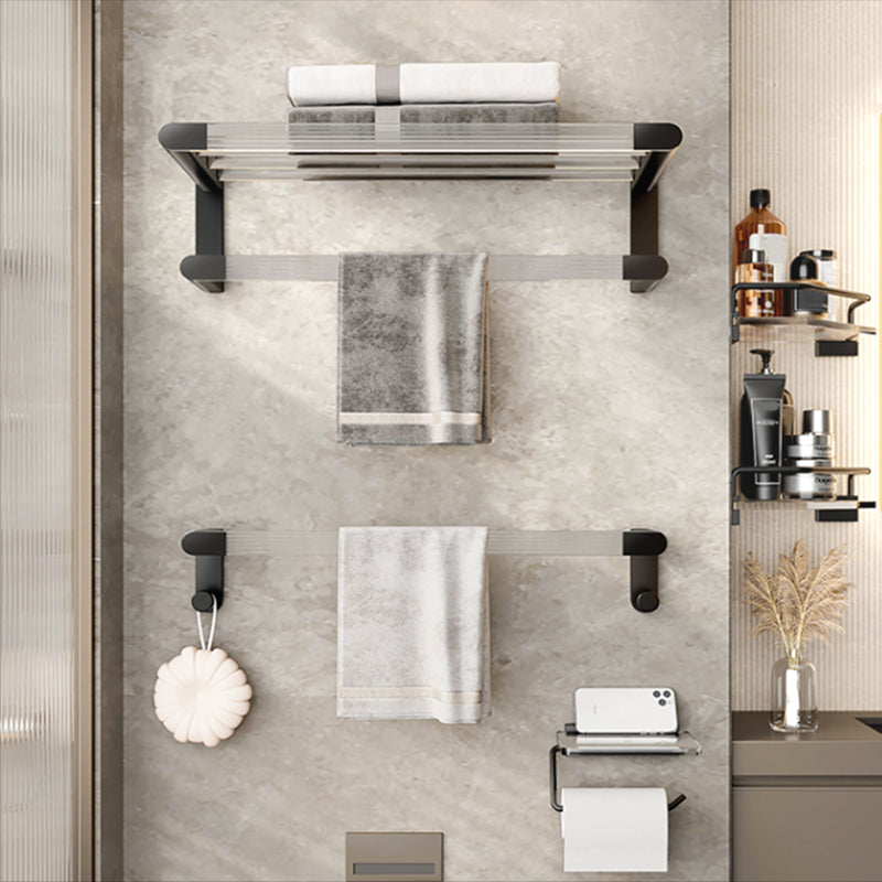 Avtoit | Black Bathroom Set Metallic & Acrylic Bathroom Accessories Set made of Stainless Steel Aluminium