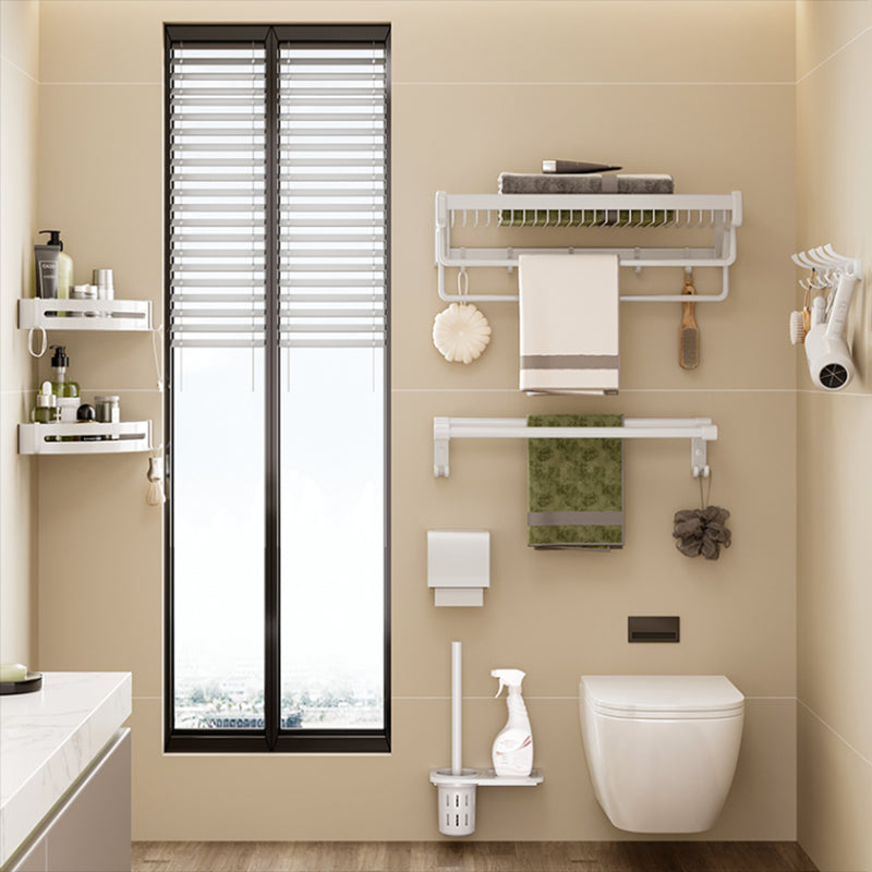 Avtoit | Contemporary bathroom accessory set made of matte stainless steel-aluminum with bathrobe hook/bath shelf