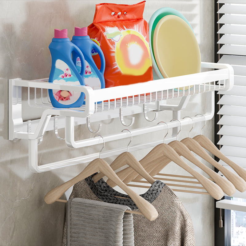 Avtoit | Contemporary bathroom accessory set made of matte stainless steel-aluminum with bathrobe hook/bath shelf