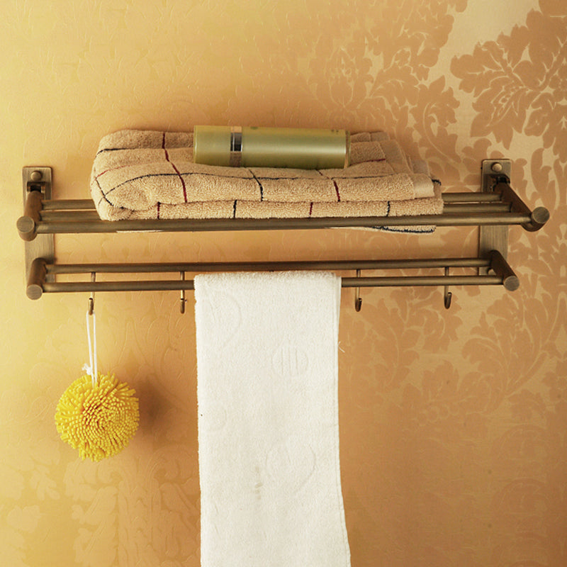 Avtoit | Worn Brass Traditional Bathroom Set with Bath Shelf/Paper Holder & Towel Bar