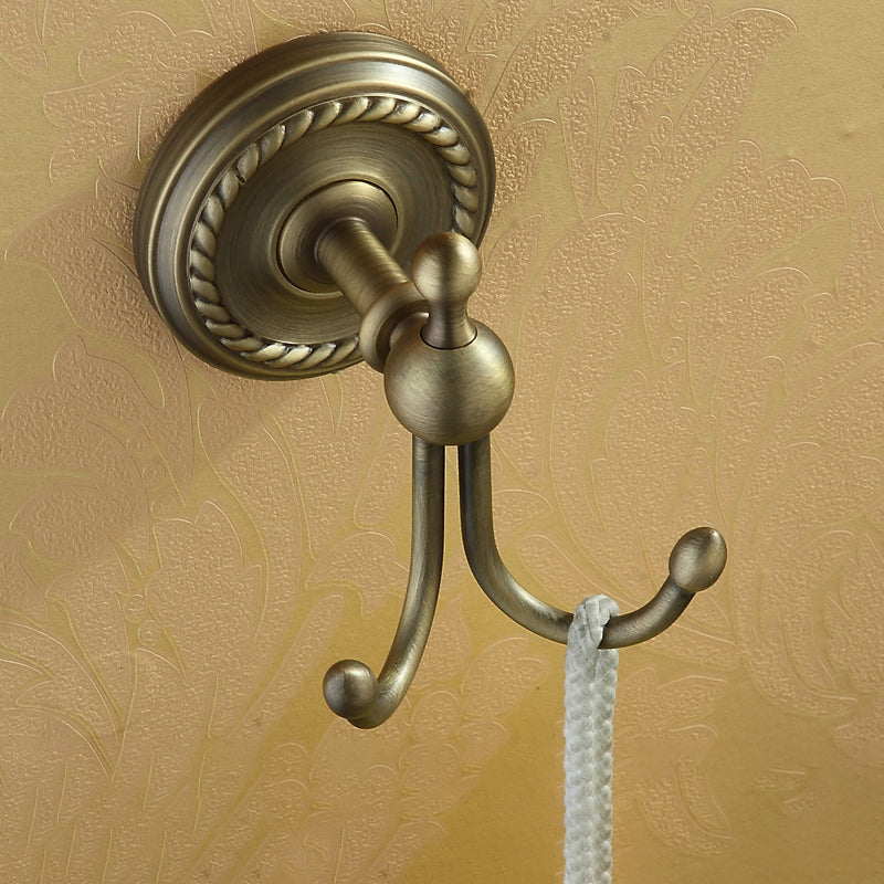Avtoit | Worn Brass Traditional Bathroom Set with Bath Shelf/Paper Holder & Towel Bar
