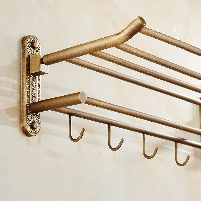 Avtoit | Worn Brass Traditional Bathroom Set with Bath Shelf/Paper Holder & Towel Bar