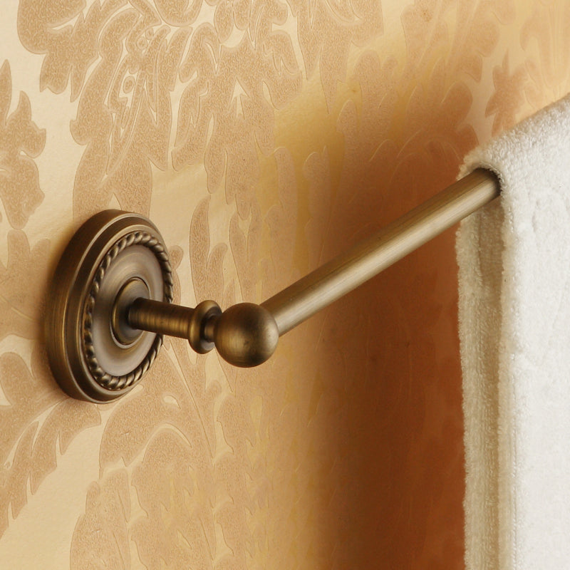 Avtoit | Worn Brass Traditional Bathroom Set with Bath Shelf/Paper Holder & Towel Bar