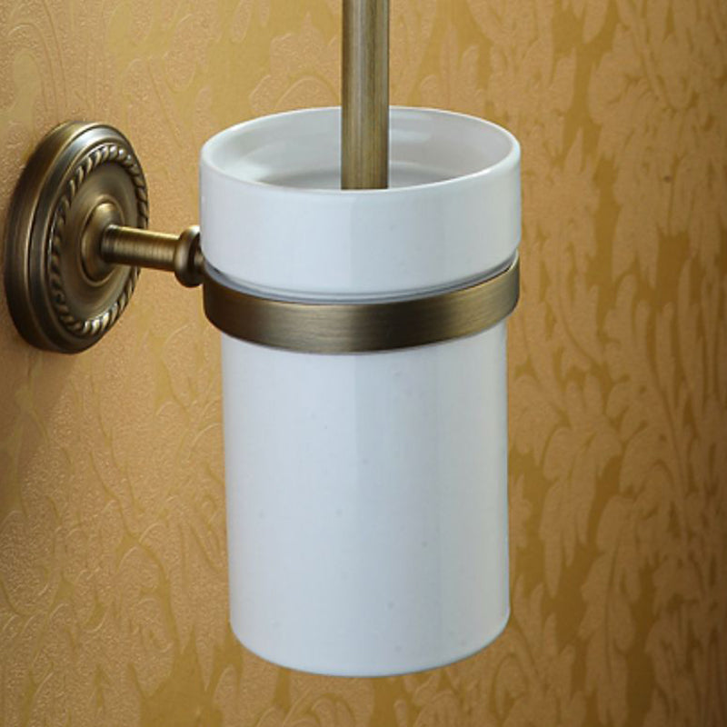 Avtoit | Worn Brass Traditional Bathroom Set with Bath Shelf/Paper Holder & Towel Bar