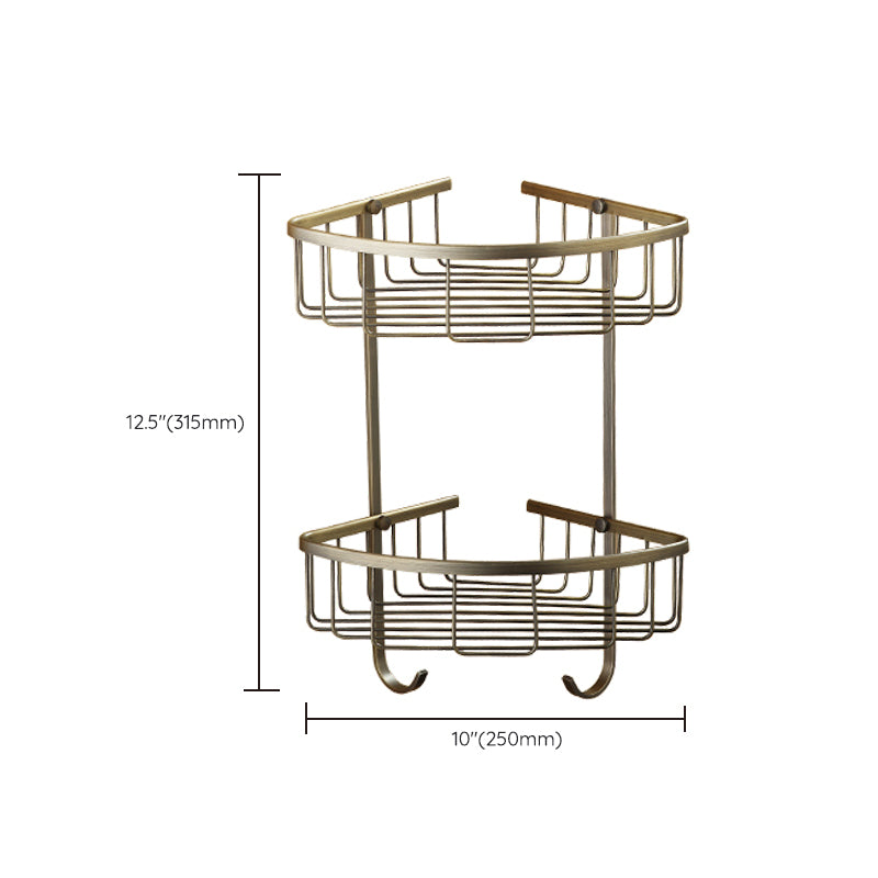 Avtoit | Worn Brass Traditional Bathroom Set with Bath Shelf/Paper Holder & Towel Bar