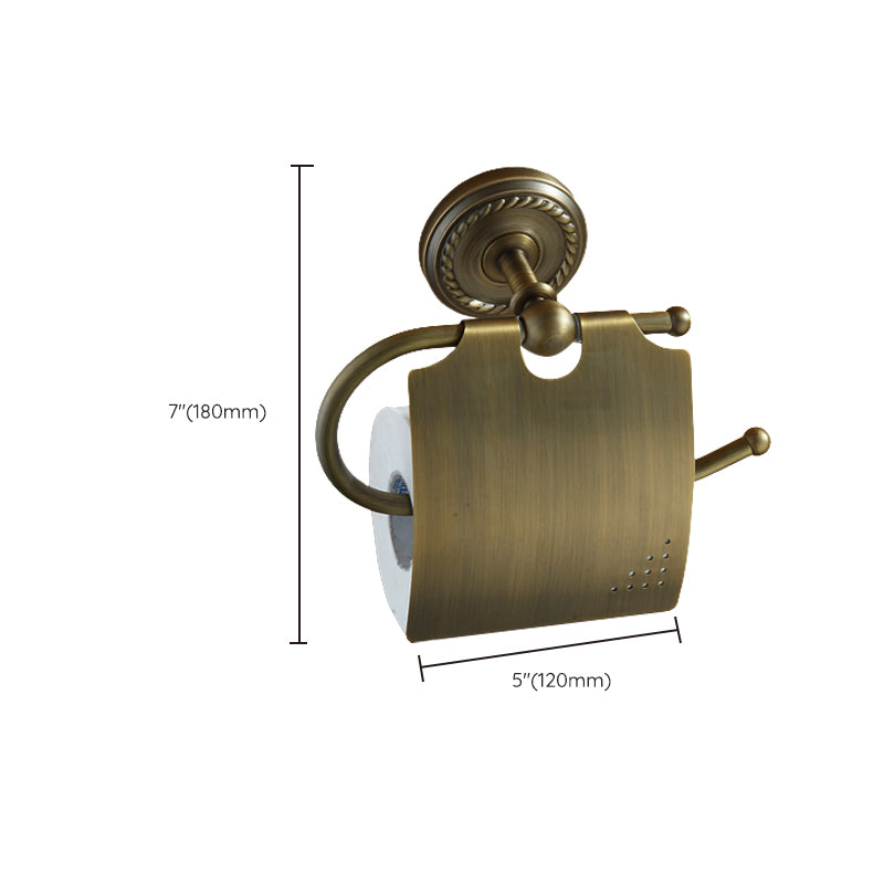 Avtoit | Worn Brass Traditional Bathroom Set with Bath Shelf/Paper Holder & Towel Bar