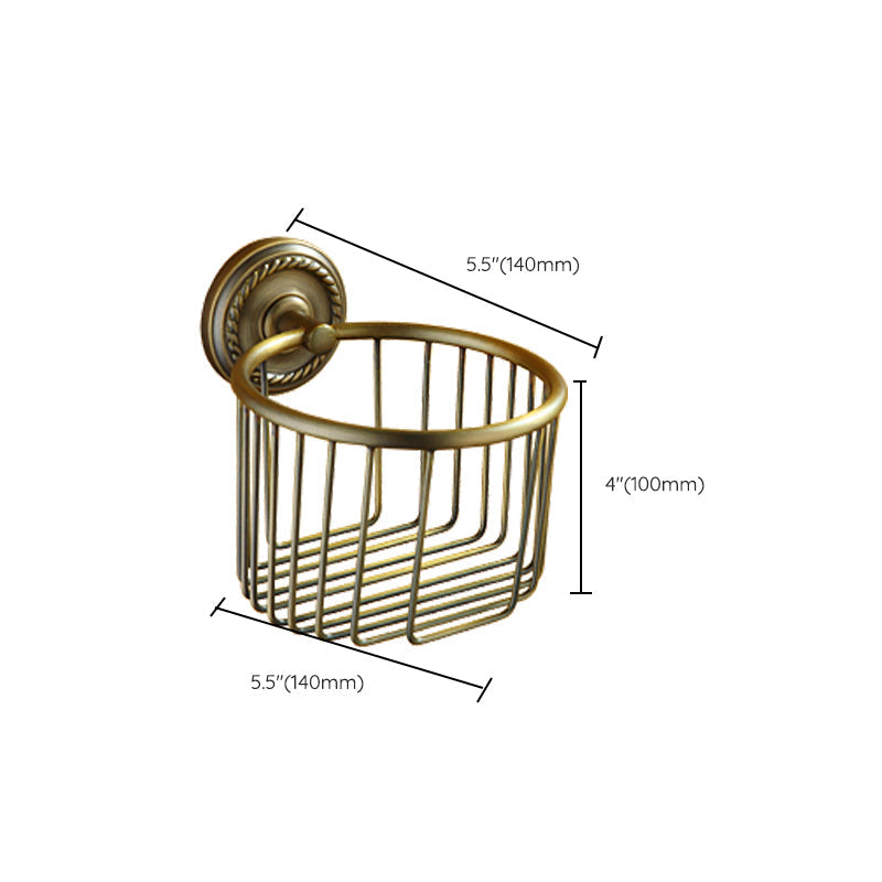 Avtoit | Worn Brass Traditional Bathroom Set with Bath Shelf/Paper Holder & Towel Bar
