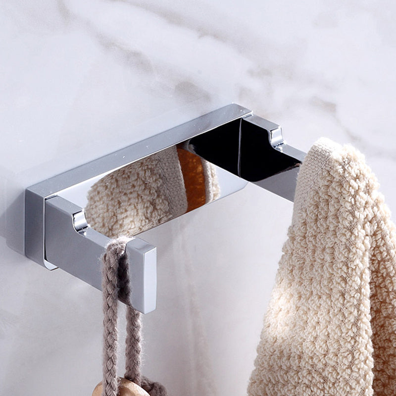 Avtoit | Chrome brass modern bathroom accessory set with towel bar/ ring/ paper holder & bathrobe hook