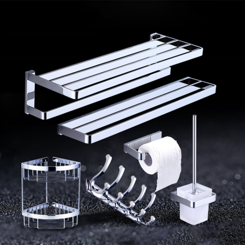 Avtoit | Chrome brass modern bathroom accessory set with towel bar/ ring/ paper holder & bathrobe hook