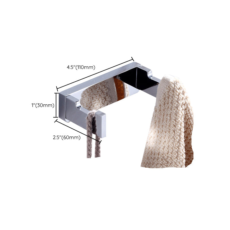 Avtoit | Chrome brass modern bathroom accessory set with towel bar/ ring/ paper holder & bathrobe hook