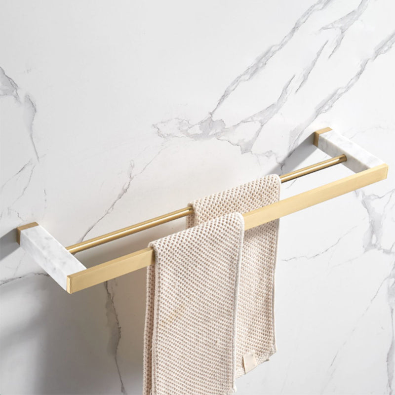 Avtoit | Brushed Brass Bathroom Accessory Set Metal & Marble Bathroom Hardware Set with Bathtub Shelf