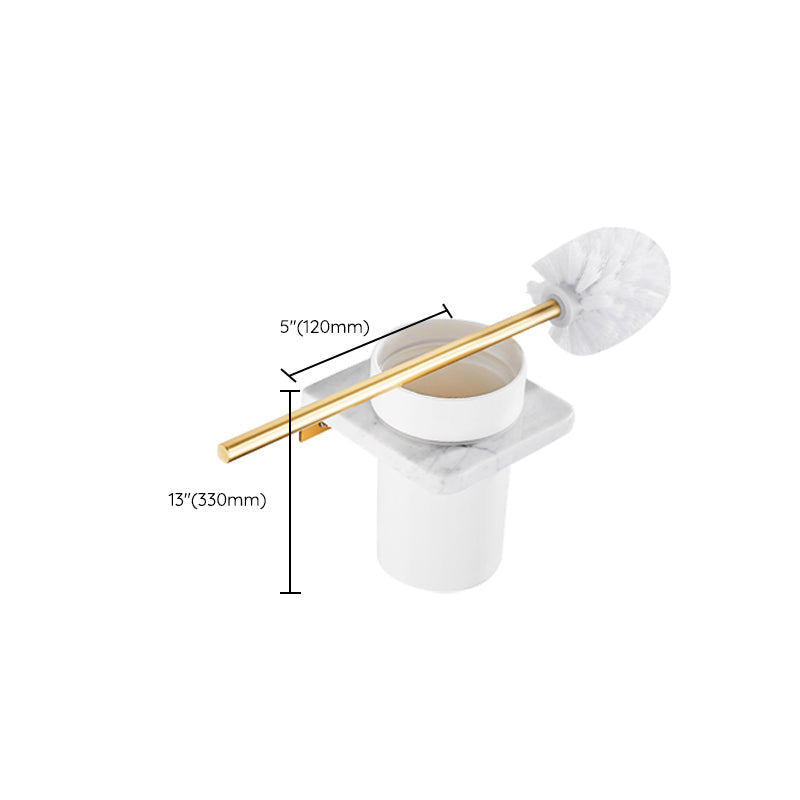 Avtoit | Brushed Brass Bathroom Accessory Set Metal & Marble Bathroom Hardware Set with Bathtub Shelf