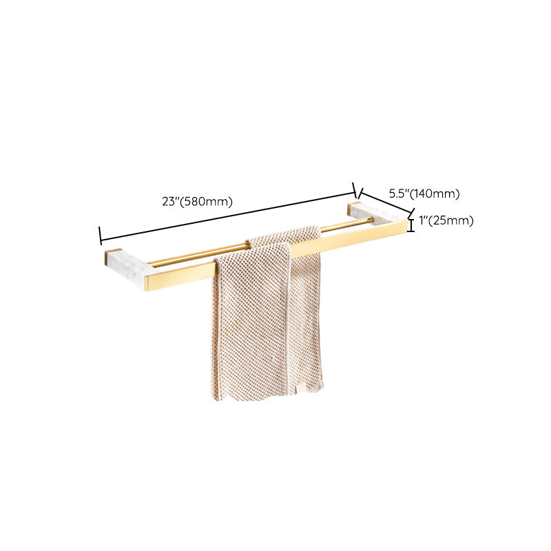 Avtoit | Brushed Brass Bathroom Accessory Set Metal & Marble Bathroom Hardware Set with Bathtub Shelf