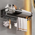 Avtoit | Contemporary bathroom accessory set made of matte stainless steel-aluminum with bathrobe hook/towel rail