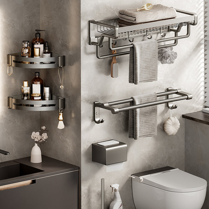 Avtoit | Contemporary bathroom accessory set made of matte stainless steel-aluminum with bathrobe hook/towel rail