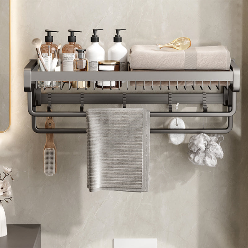 Avtoit | Contemporary bathroom accessory set made of matte stainless steel-aluminum with bathrobe hook/towel rail
