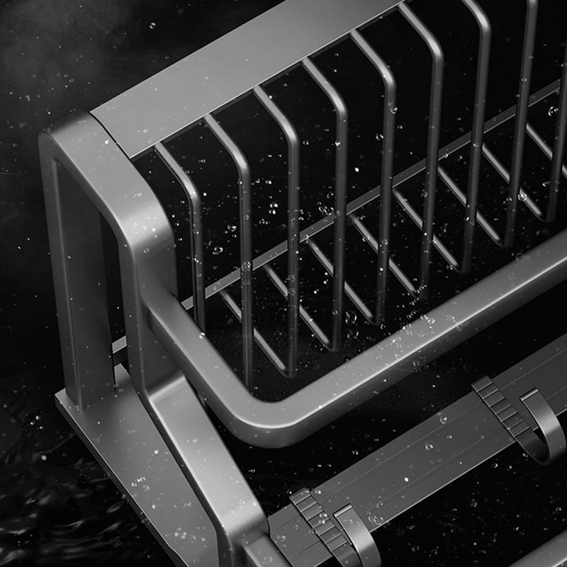 Avtoit | Contemporary bathroom accessory set made of matte stainless steel-aluminum with bathrobe hook/towel rail