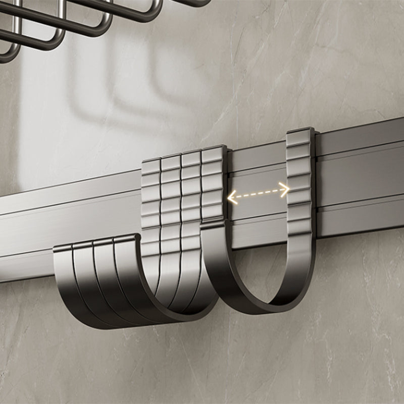 Avtoit | Contemporary bathroom accessory set made of matte stainless steel-aluminum with bathrobe hook/towel rail