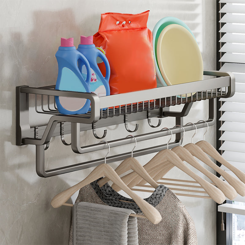 Avtoit | Contemporary bathroom accessory set made of matte stainless steel-aluminum with bathrobe hook/towel rail