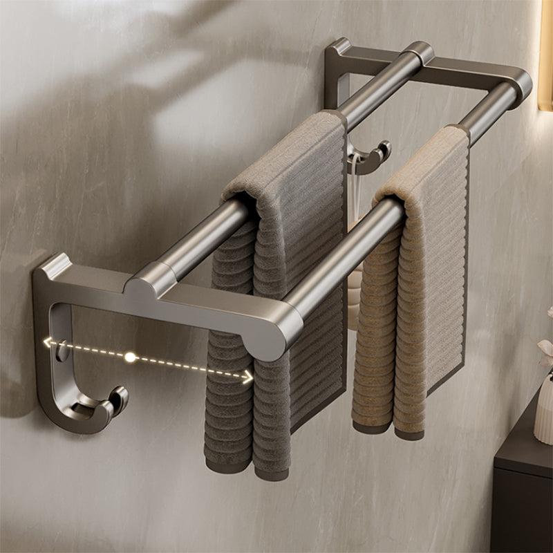Avtoit | Contemporary bathroom accessory set made of matte stainless steel-aluminum with bathrobe hook/towel rail