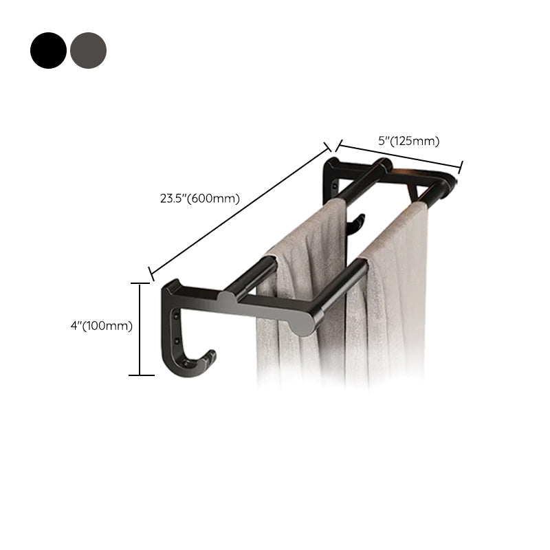 Avtoit | Contemporary bathroom accessory set made of matte stainless steel-aluminum with bathrobe hook/towel rail