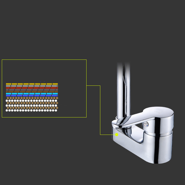 Avtoit | Chrome Round Washbasin Faucet with Swivel Spout for the Bathroom