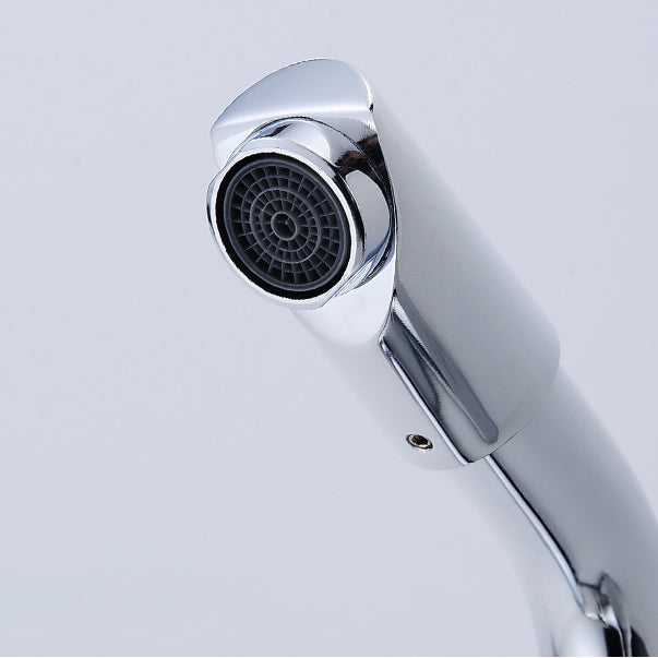 Avtoit | Chrome Round Washbasin Faucet with Swivel Spout for the Bathroom